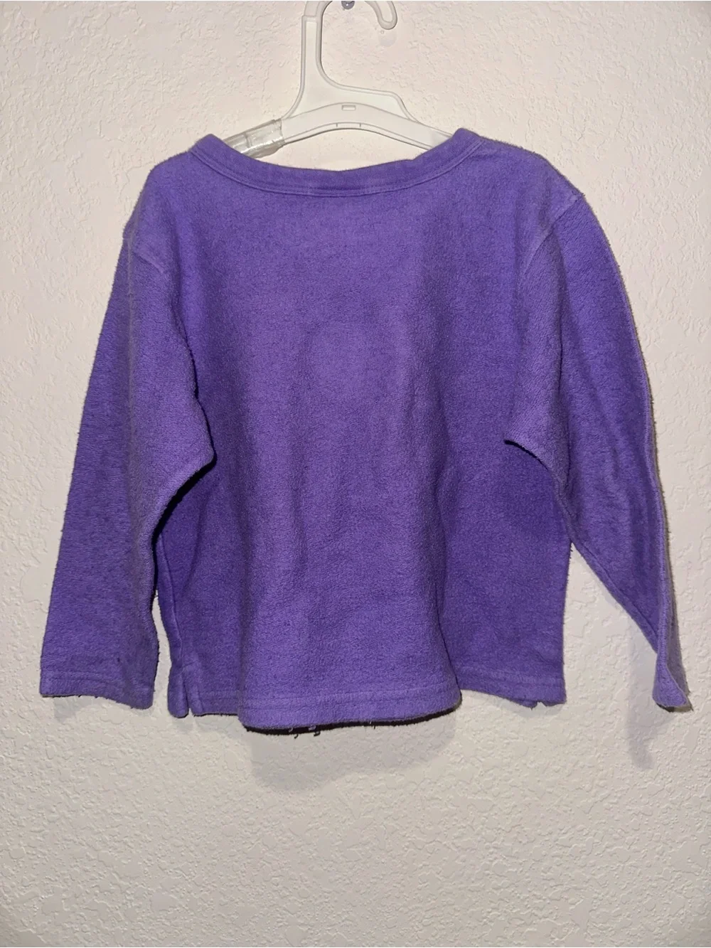 Vintage OshKosh B’Gosh Embroidered Purple Floral Fleece Top Size 4T